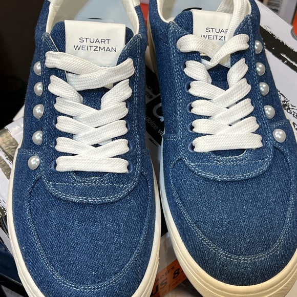 ๐ฅ๐ฅ Brand New Stuart Weitzman Denim Blue women Sneakers size 10 run small - Picture 6 of 9